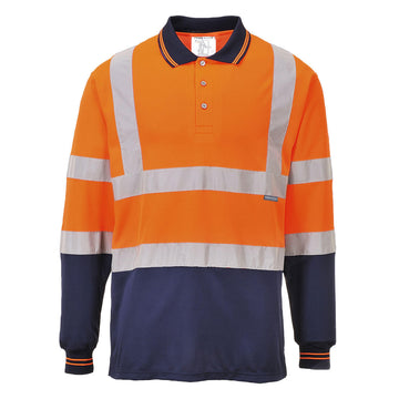 Tweekleuren Polo met lange mouw