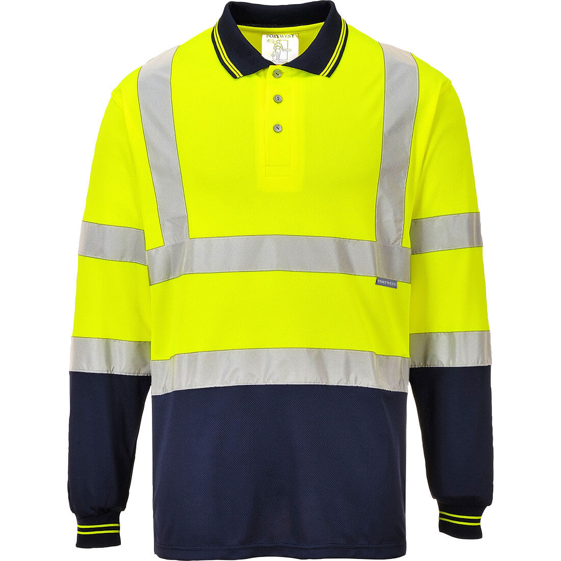Tweekleuren Polo met lange mouw