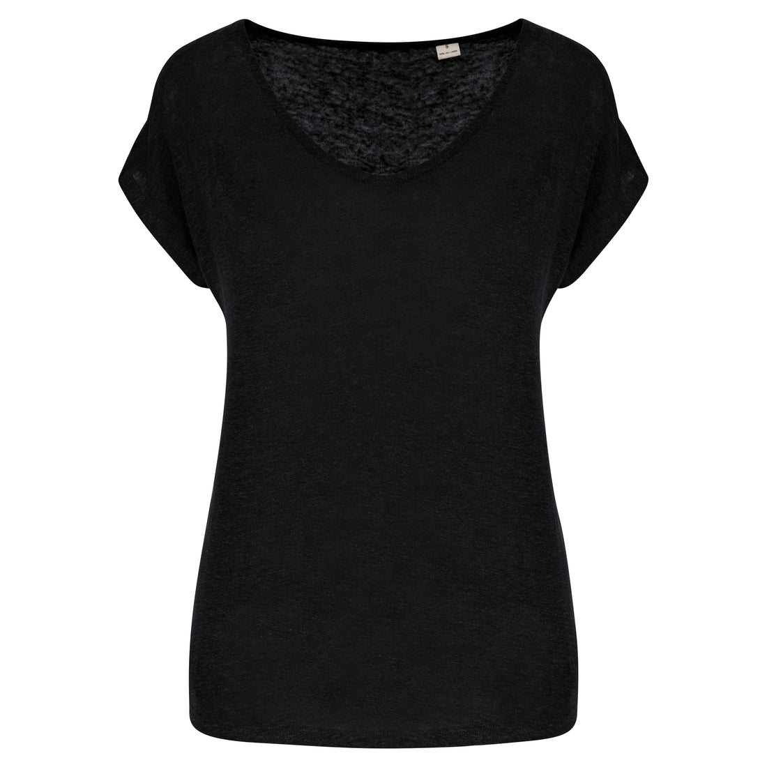 Linnen dames-t-shirt V-hals