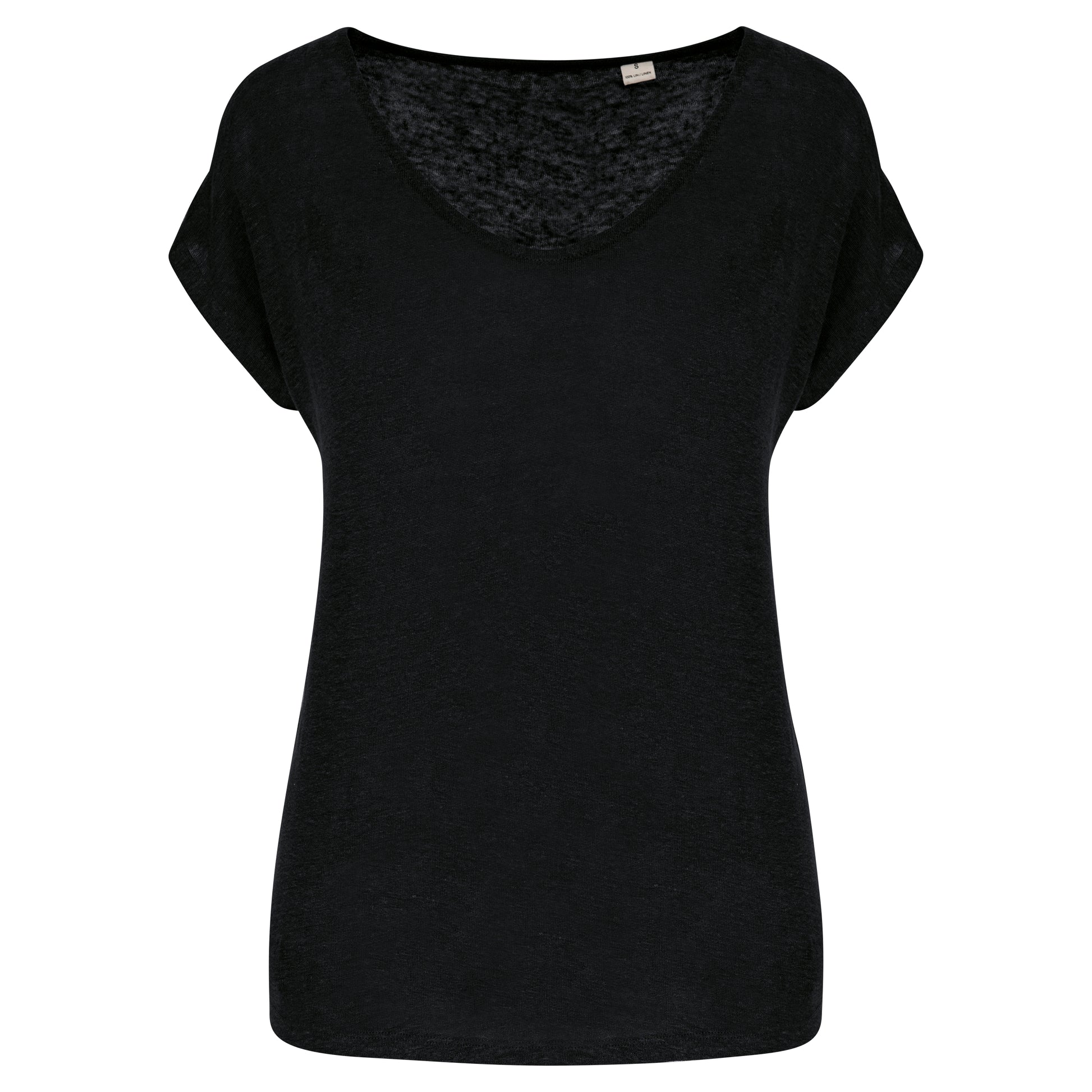 Linnen dames-t-shirt V-hals