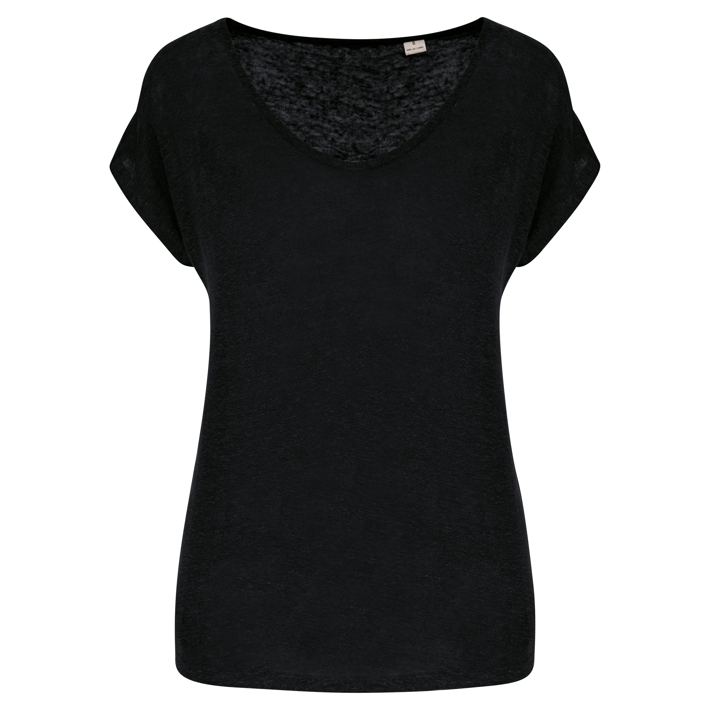 Linnen dames-t-shirt V-hals