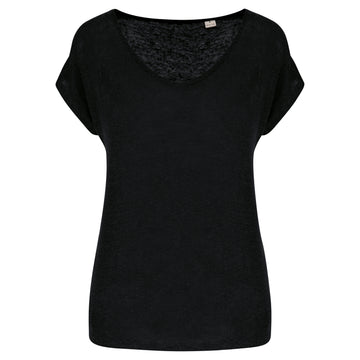 Linnen dames-t-shirt V-hals