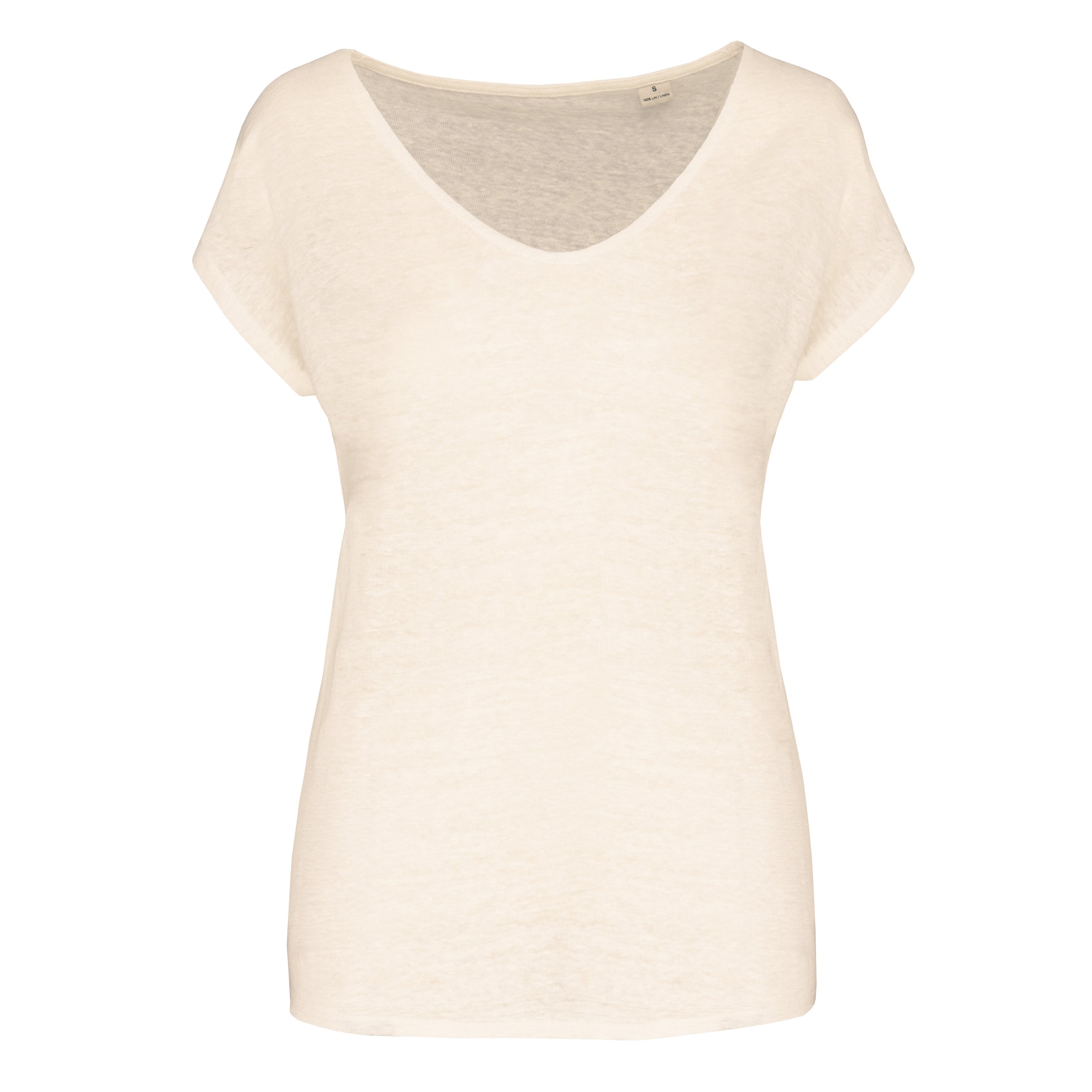 Linnen dames-t-shirt V-hals
