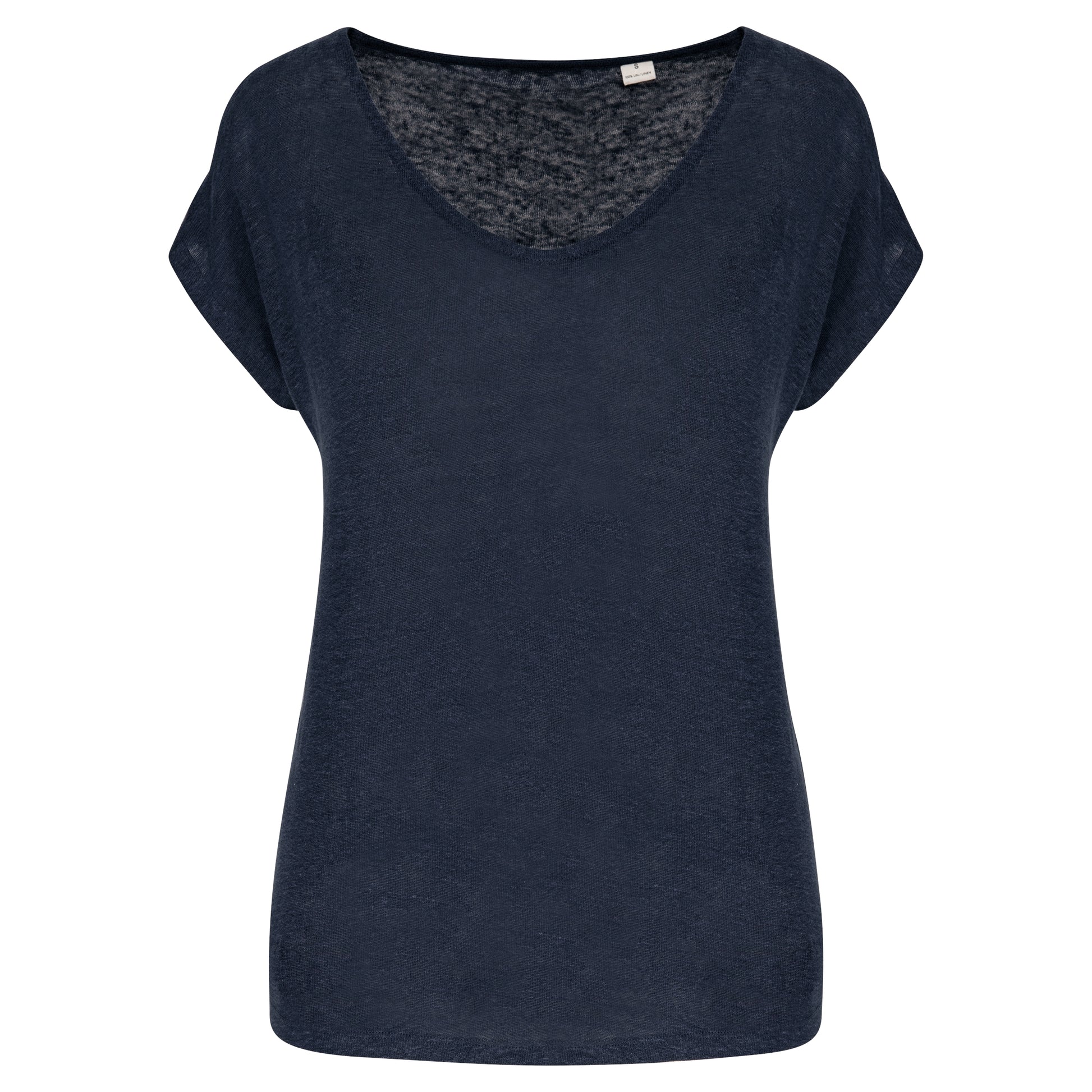 Linnen dames-t-shirt V-hals