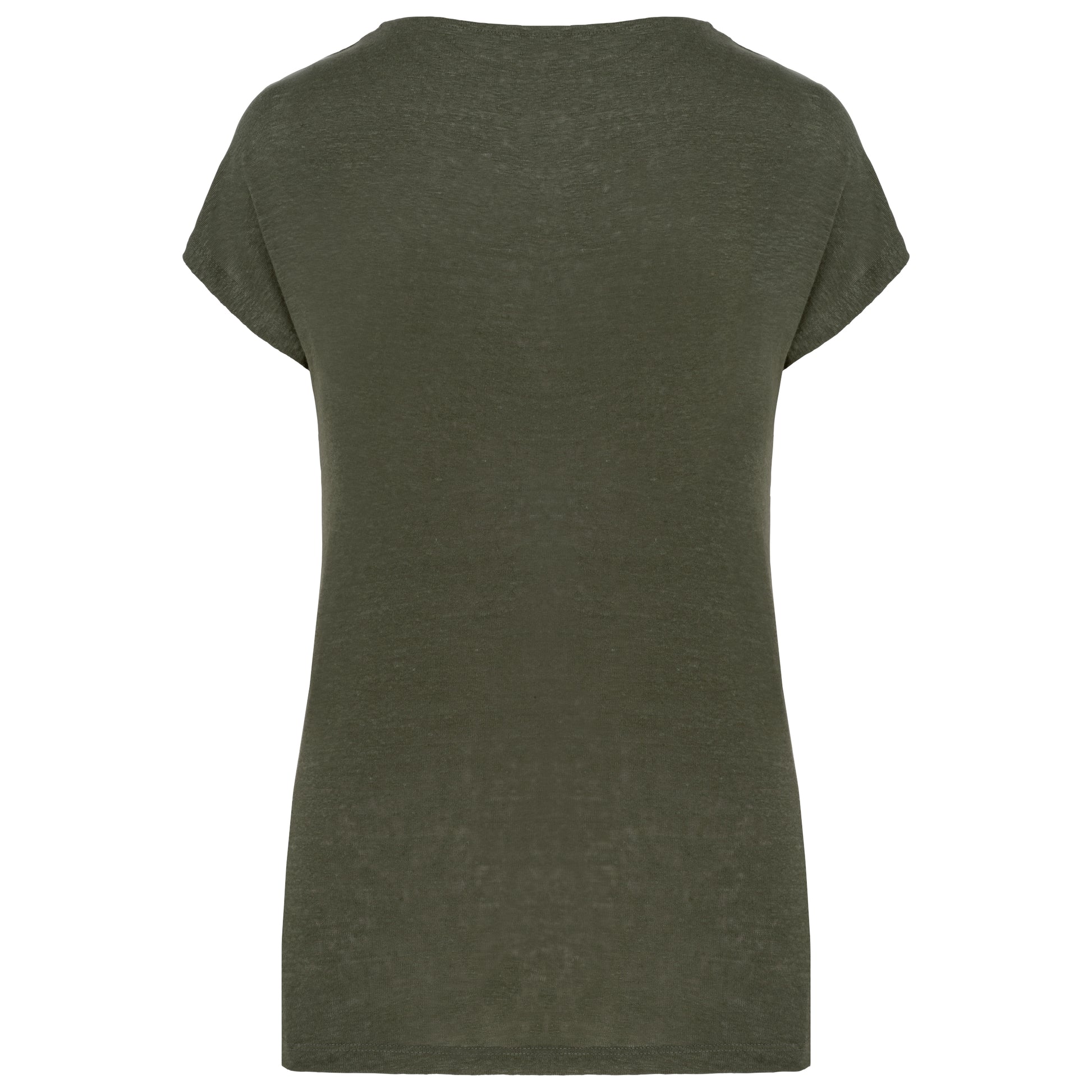 Linnen dames-t-shirt V-hals