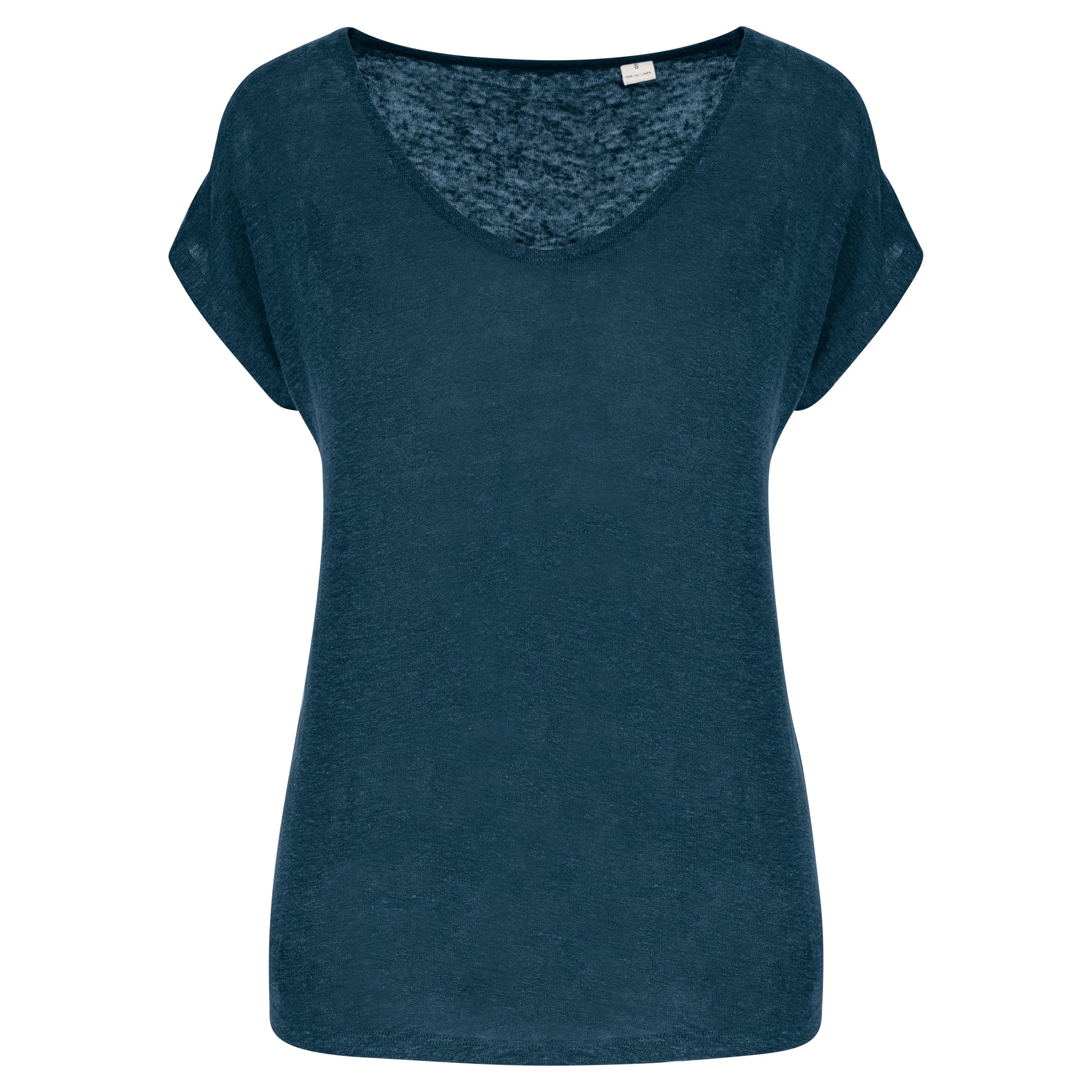 Linnen dames-t-shirt V-hals