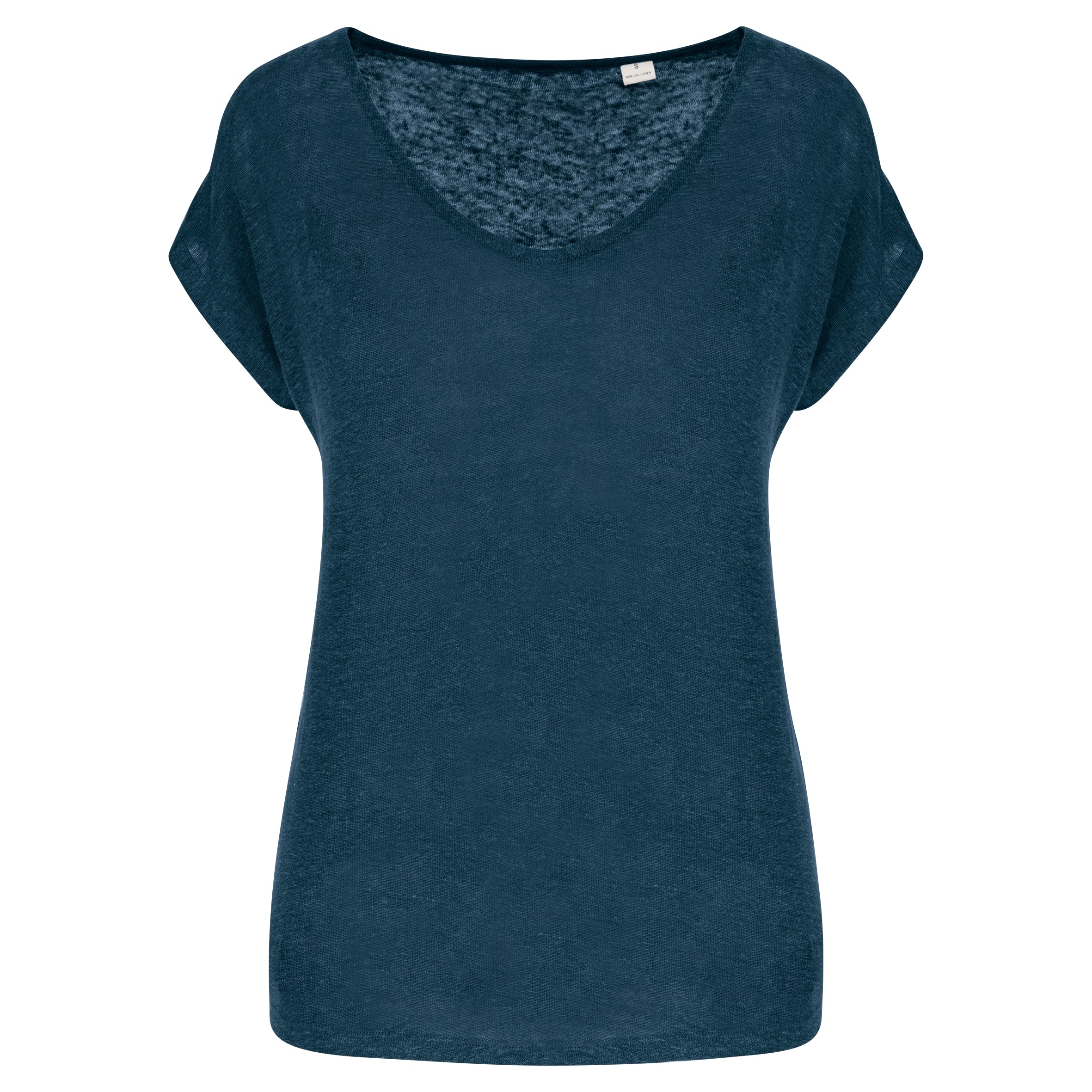 Linnen dames-t-shirt V-hals