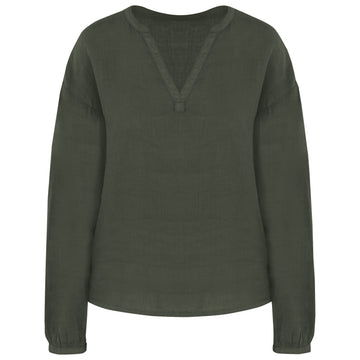 Ecologische linnen damesblouse