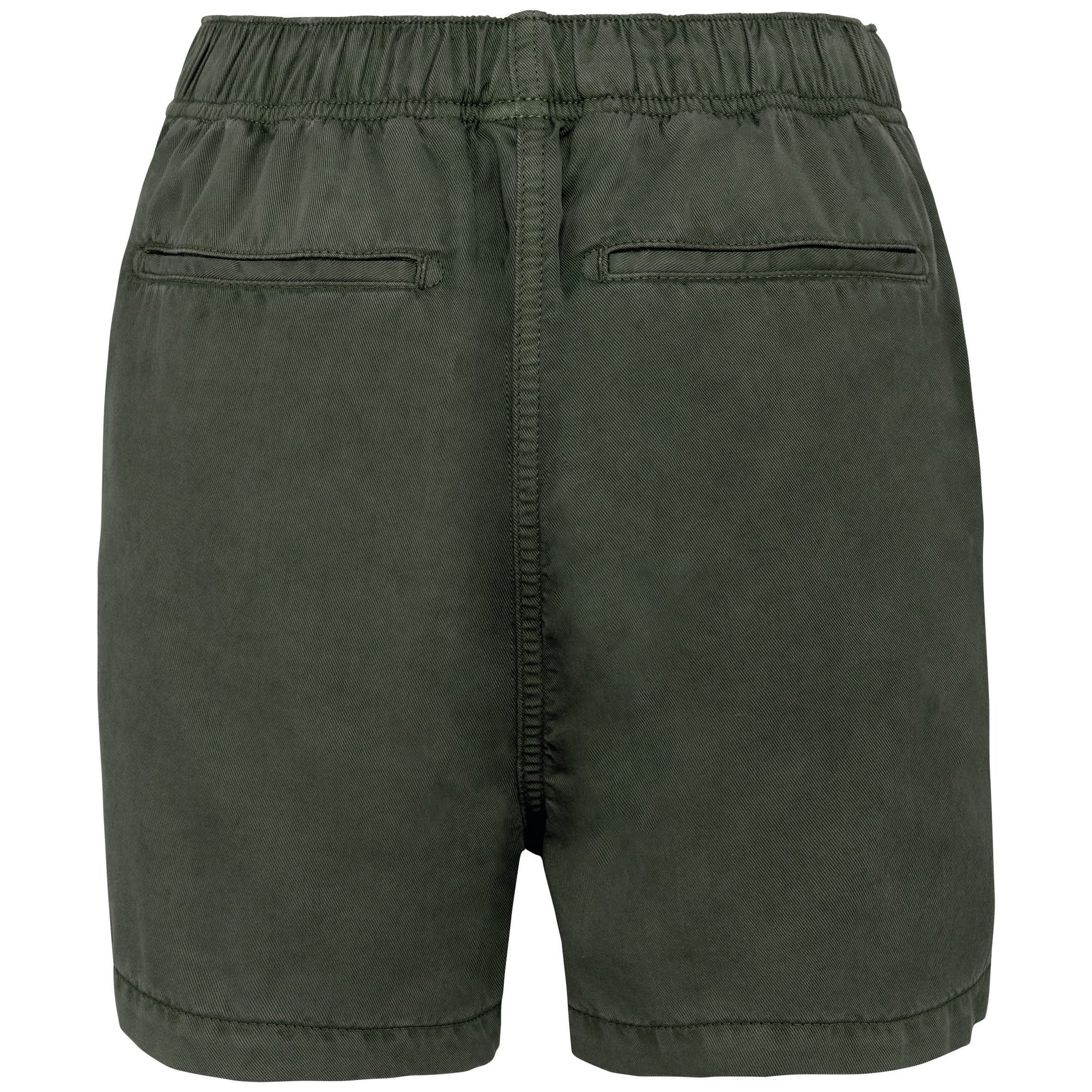 Ecologische verwassen damesshort van lyocell