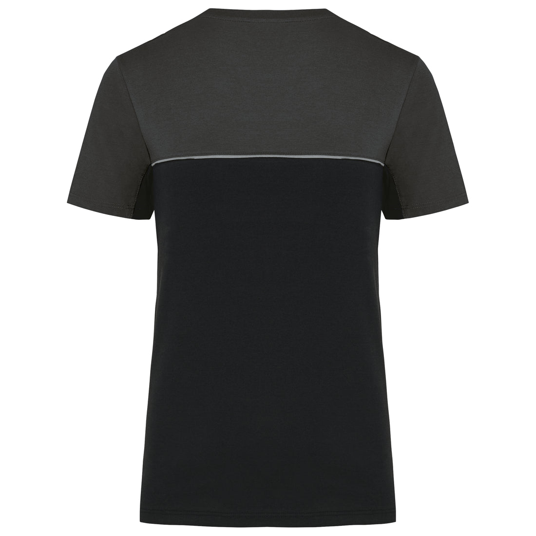 Ecologisch en tweekleurig uniseks T-shirt met korte mouwen