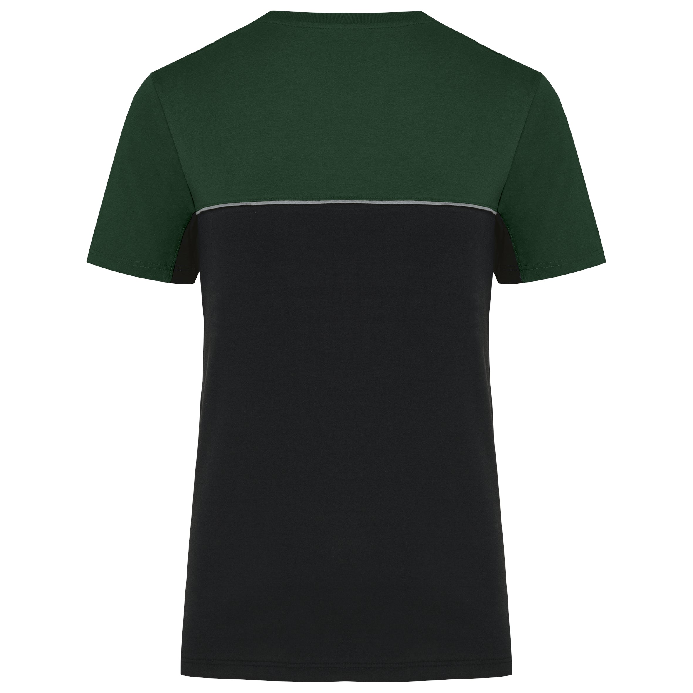 Ecologisch en tweekleurig uniseks T-shirt met korte mouwen