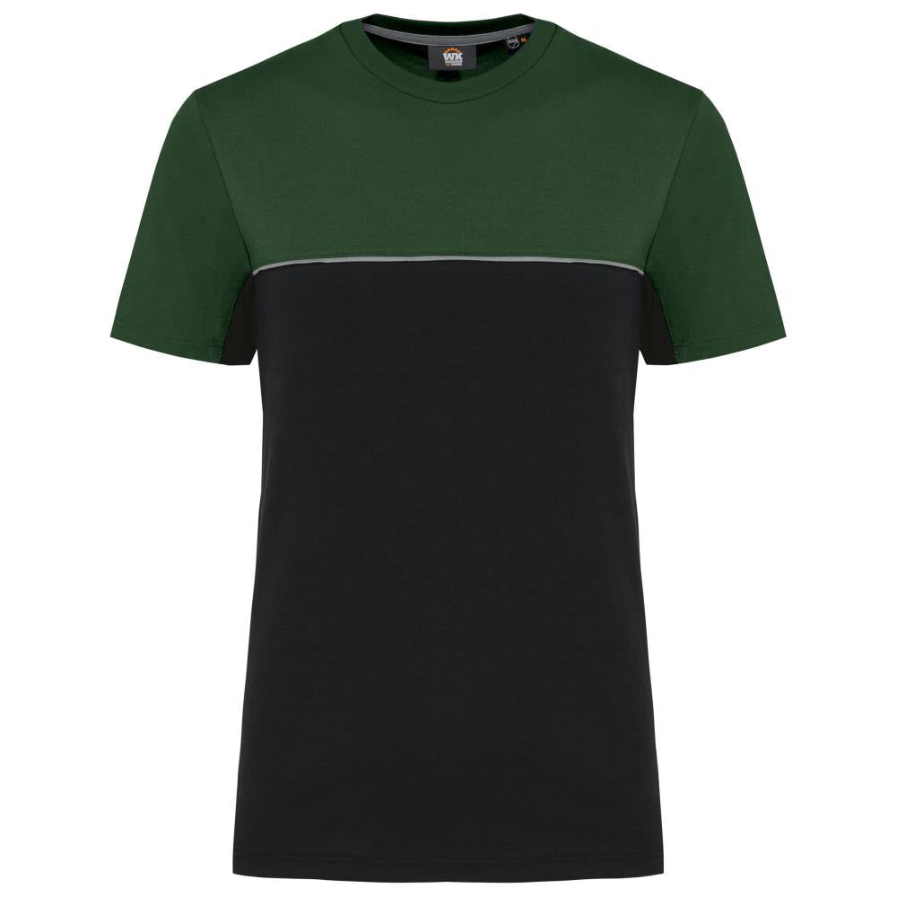 Ecologisch en tweekleurig uniseks T-shirt met korte mouwen
