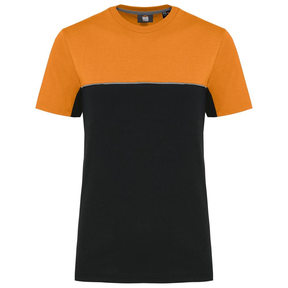 Ecologisch en tweekleurig uniseks T-shirt met korte mouwen