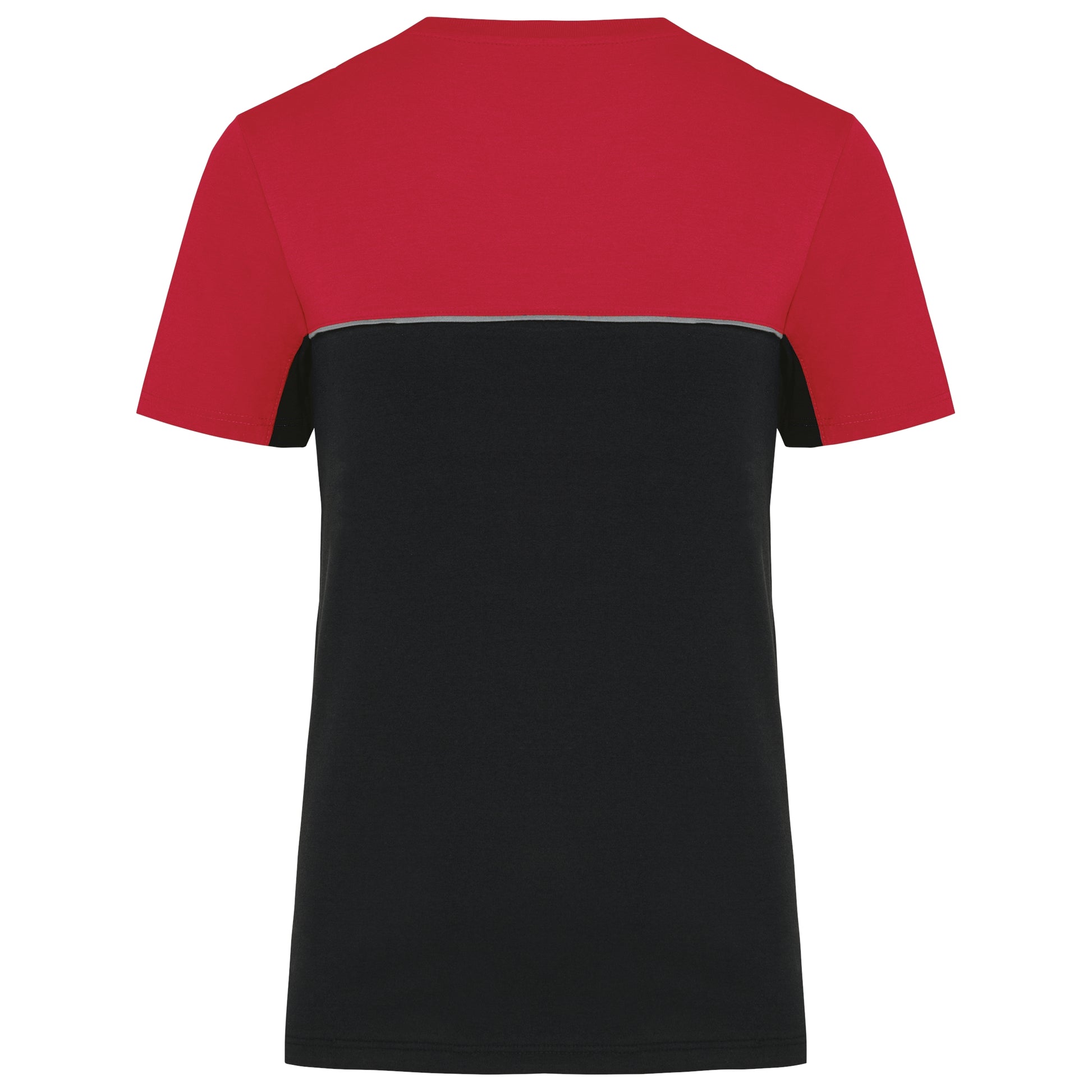 Ecologisch en tweekleurig uniseks T-shirt met korte mouwen