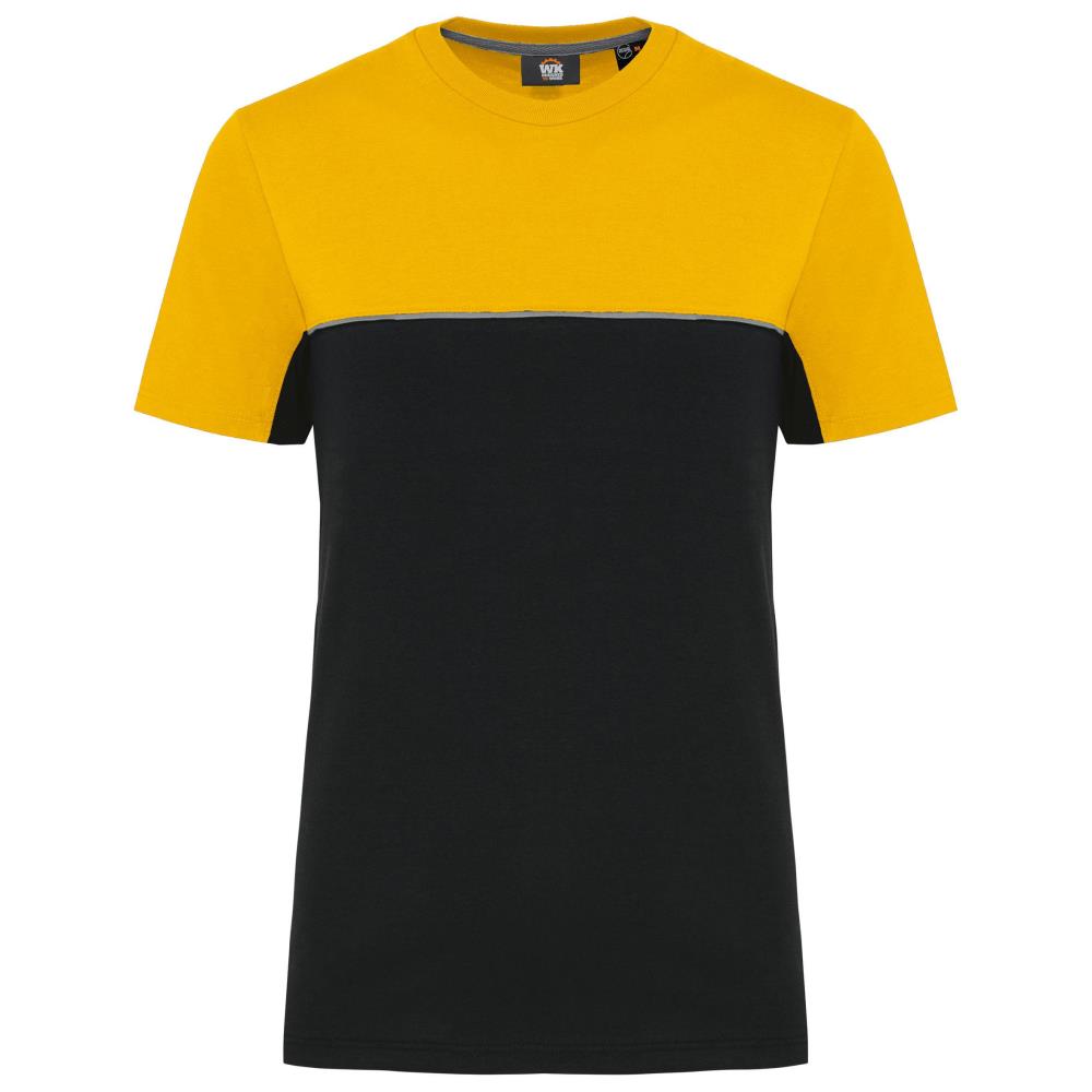 Ecologisch en tweekleurig uniseks T-shirt met korte mouwen