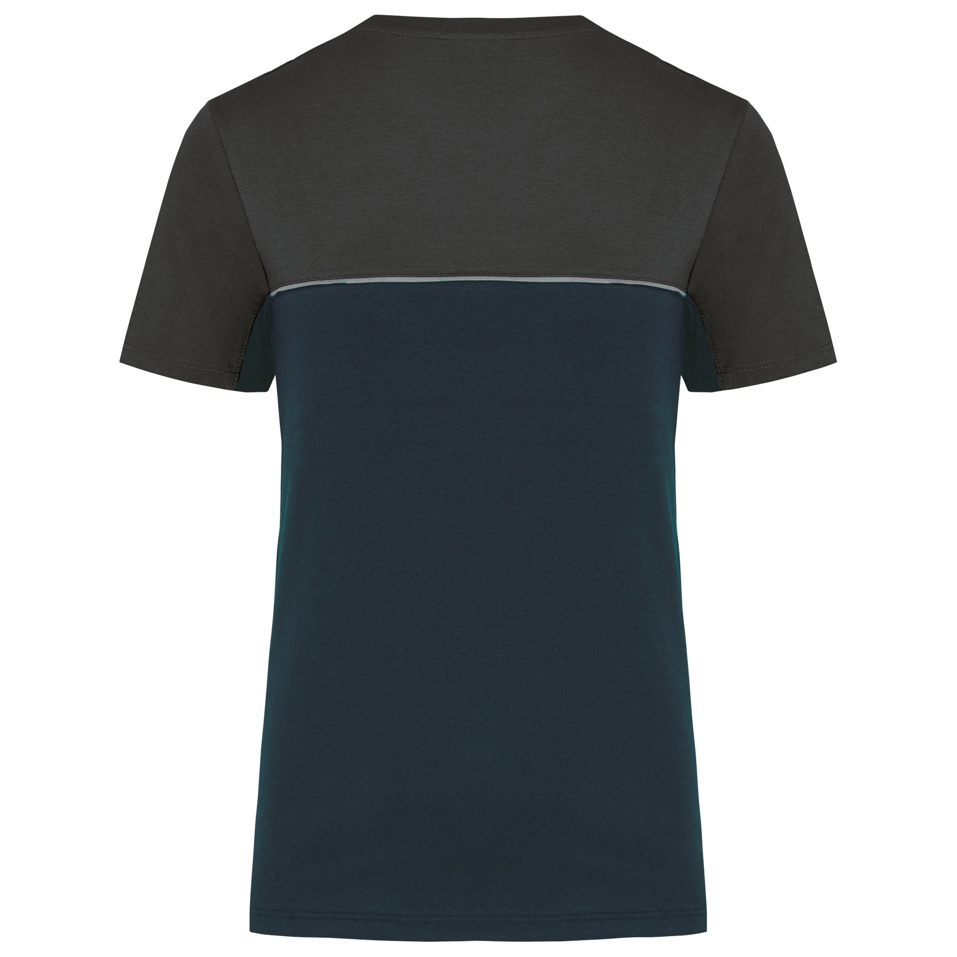 Ecologisch en tweekleurig uniseks T-shirt met korte mouwen