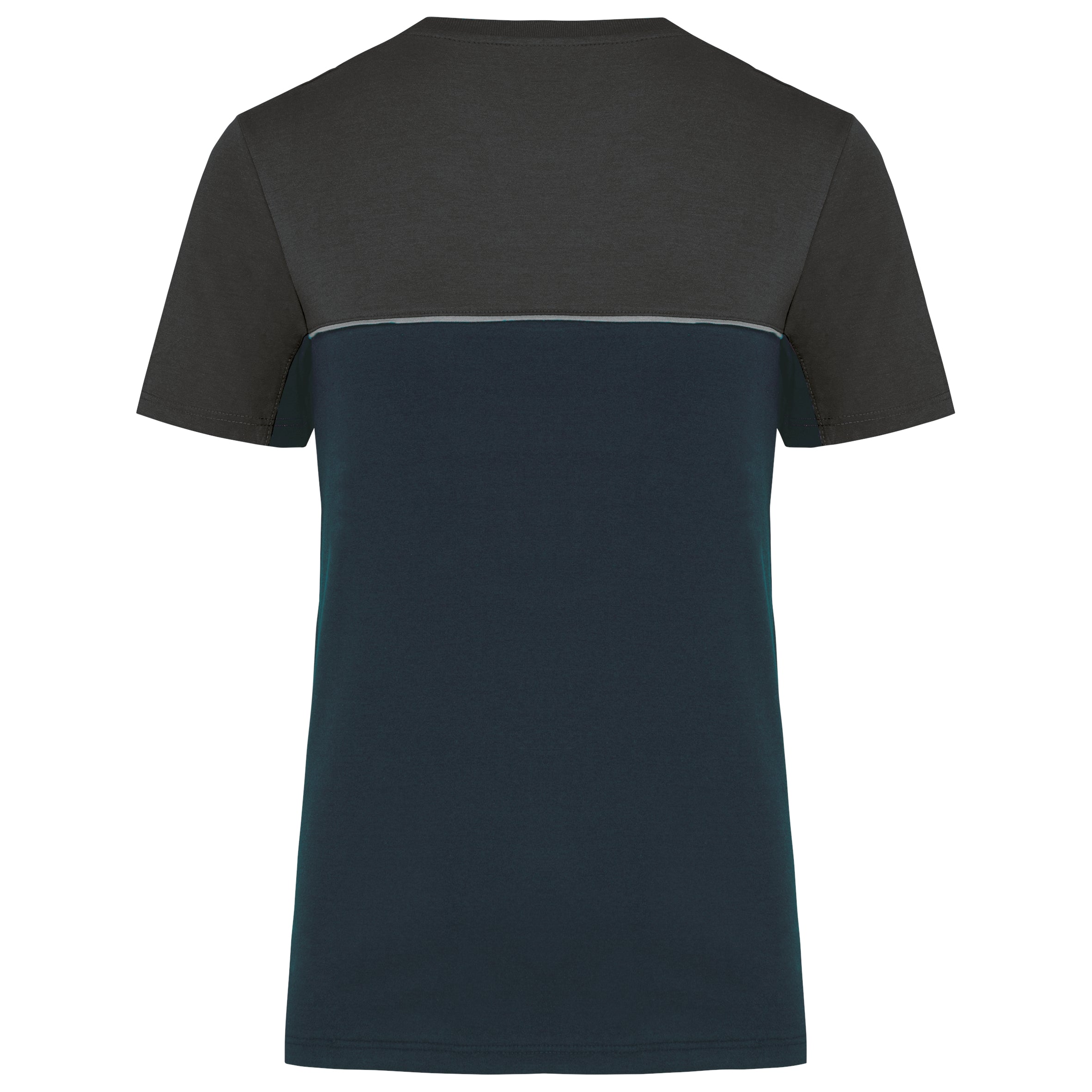 Ecologisch en tweekleurig uniseks T-shirt met korte mouwen