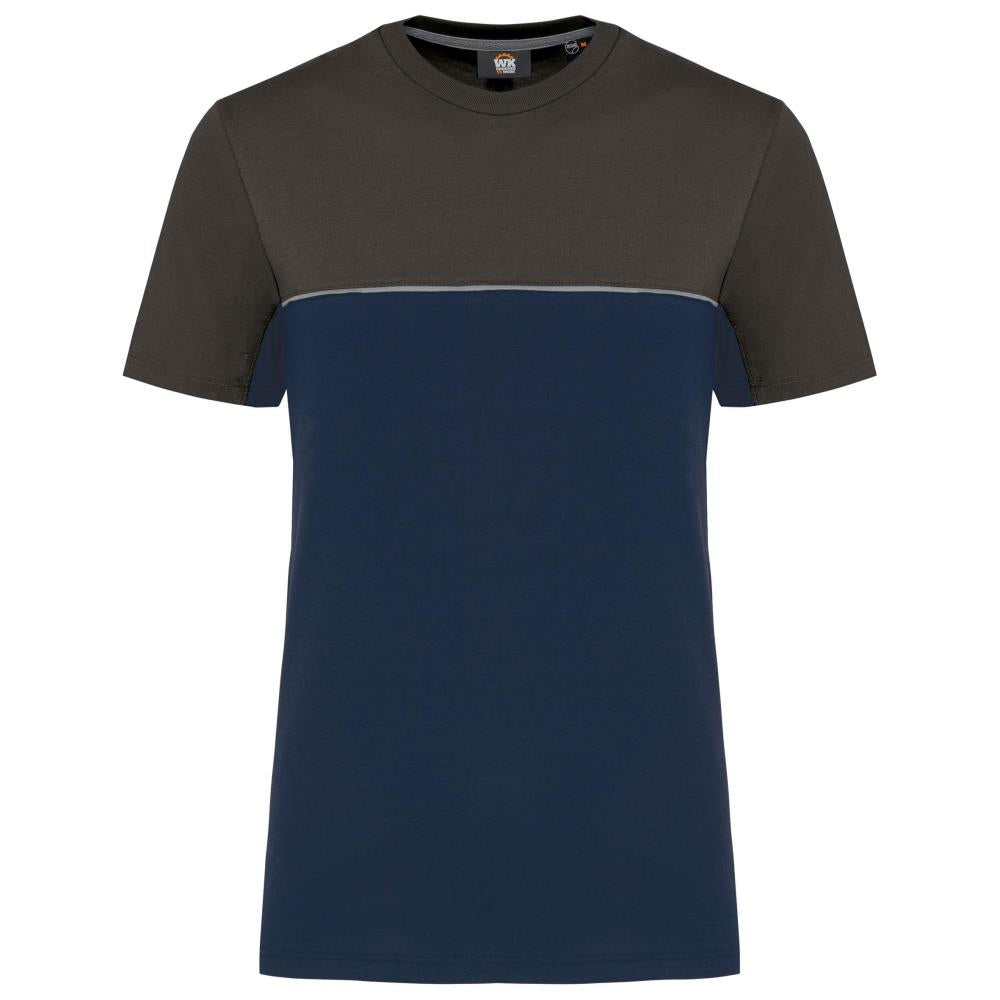 Ecologisch en tweekleurig uniseks T-shirt met korte mouwen