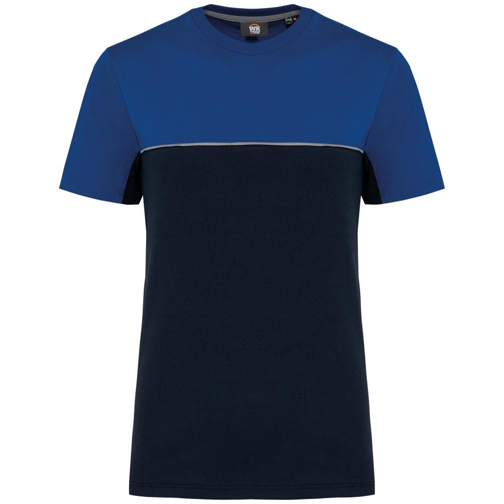 Ecologisch en tweekleurig uniseks T-shirt met korte mouwen