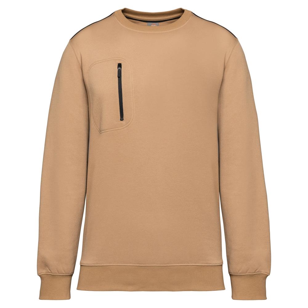 DayToDay unisex sweater met zip contrasterende zak
