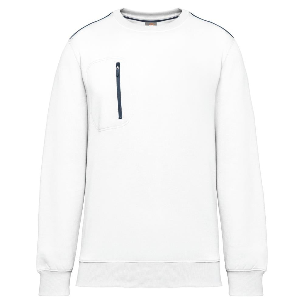 DayToDay unisex sweater met zip contrasterende zak