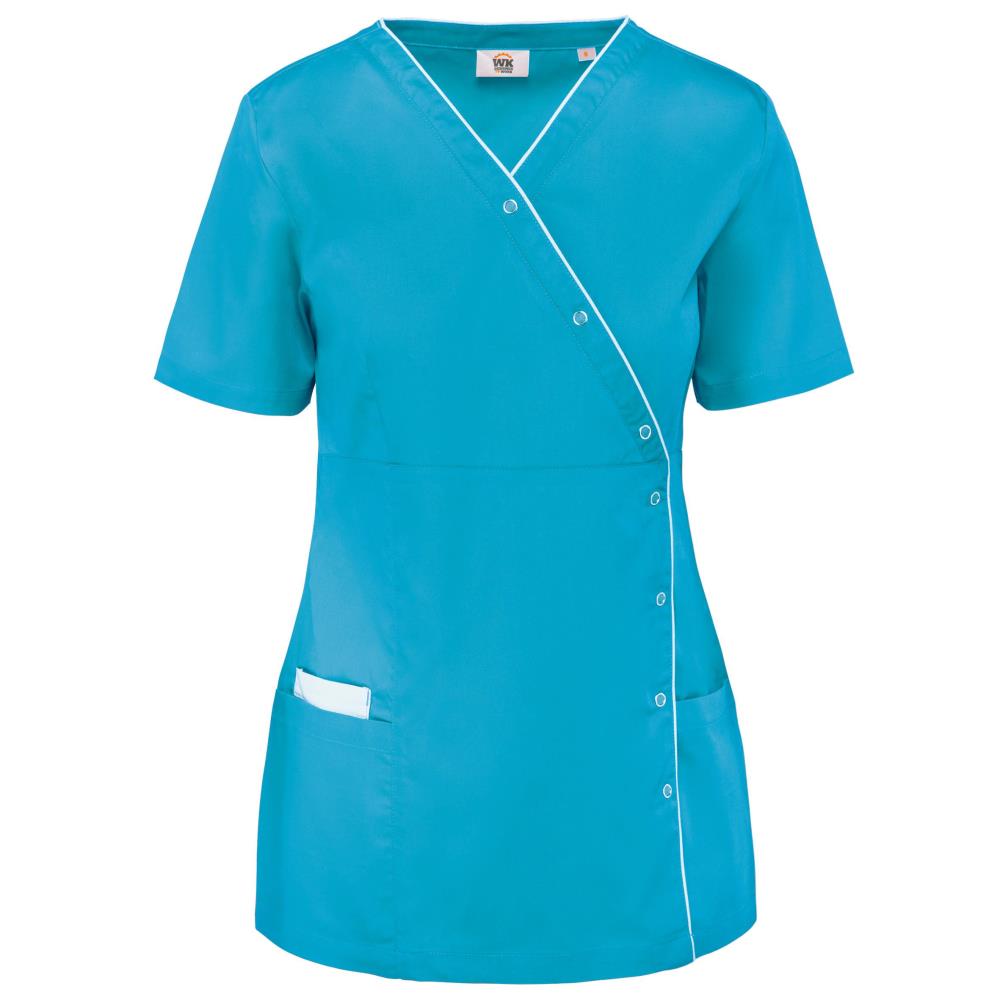 Damesblouse in polykatoen met drukknopen