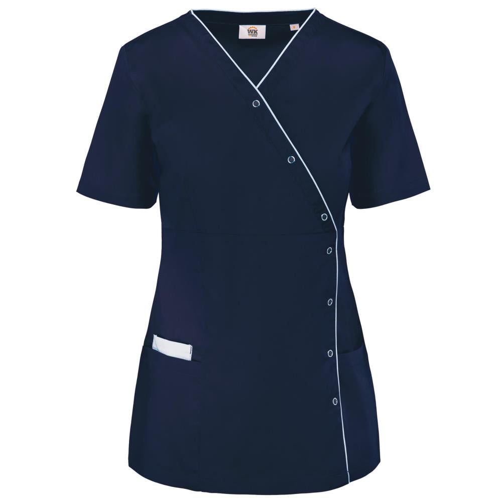 Damesblouse in polykatoen met drukknopen