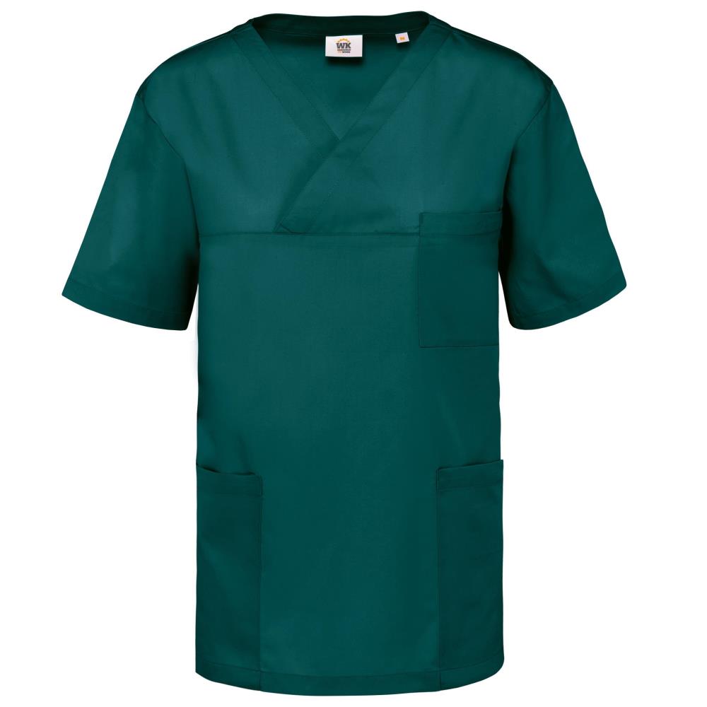 Unisex tuniek met korte mouwen in polykatoen