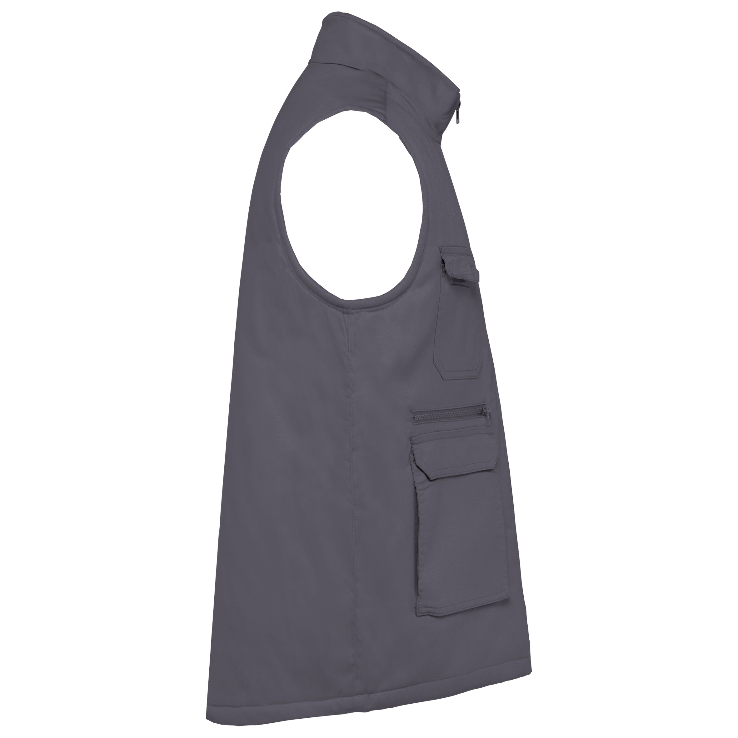 Gewatteerd unisex gilet in polykatoen met veel zakken