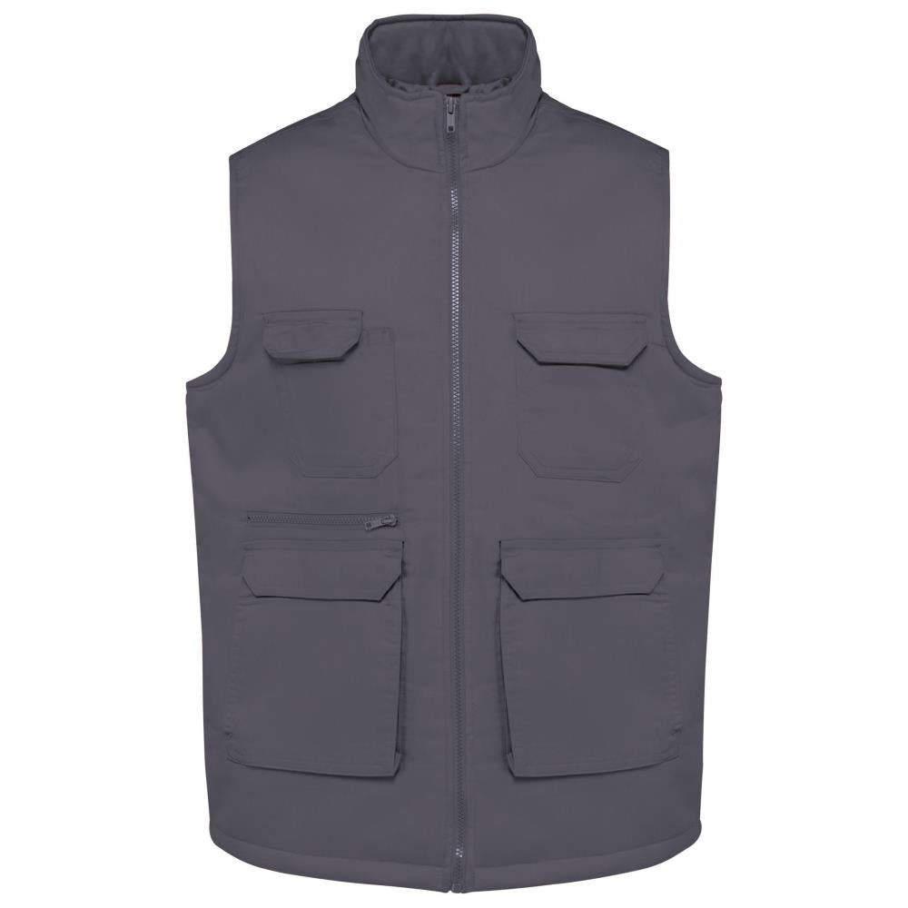 Gewatteerd unisex gilet in polykatoen met veel zakken