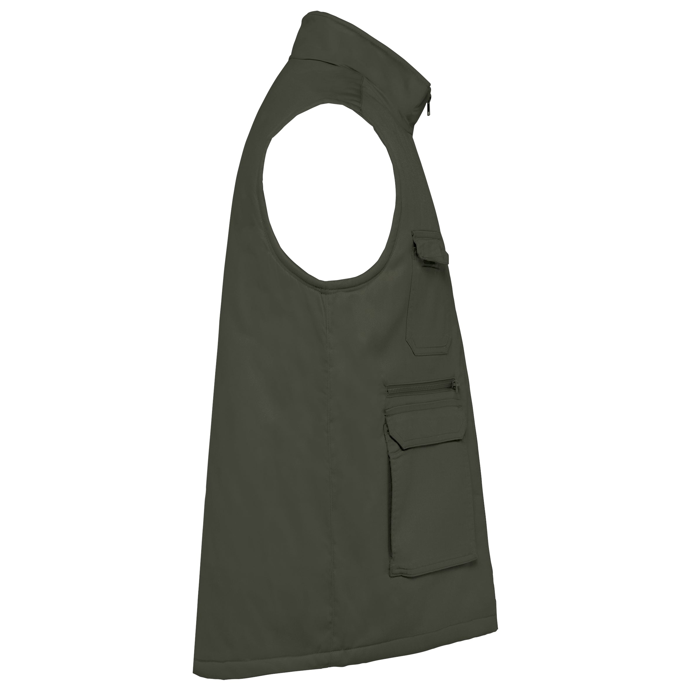 Gewatteerd unisex gilet in polykatoen met veel zakken