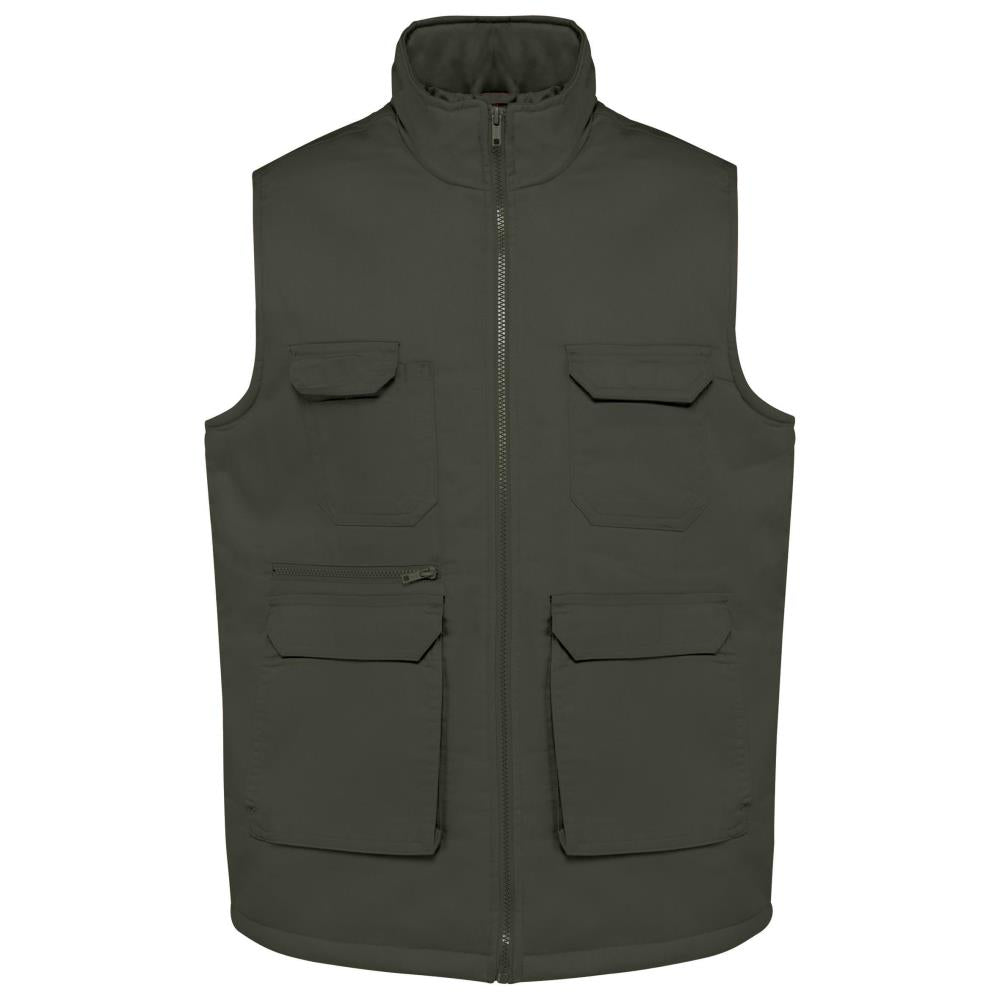 Gewatteerd unisex gilet in polykatoen met veel zakken
