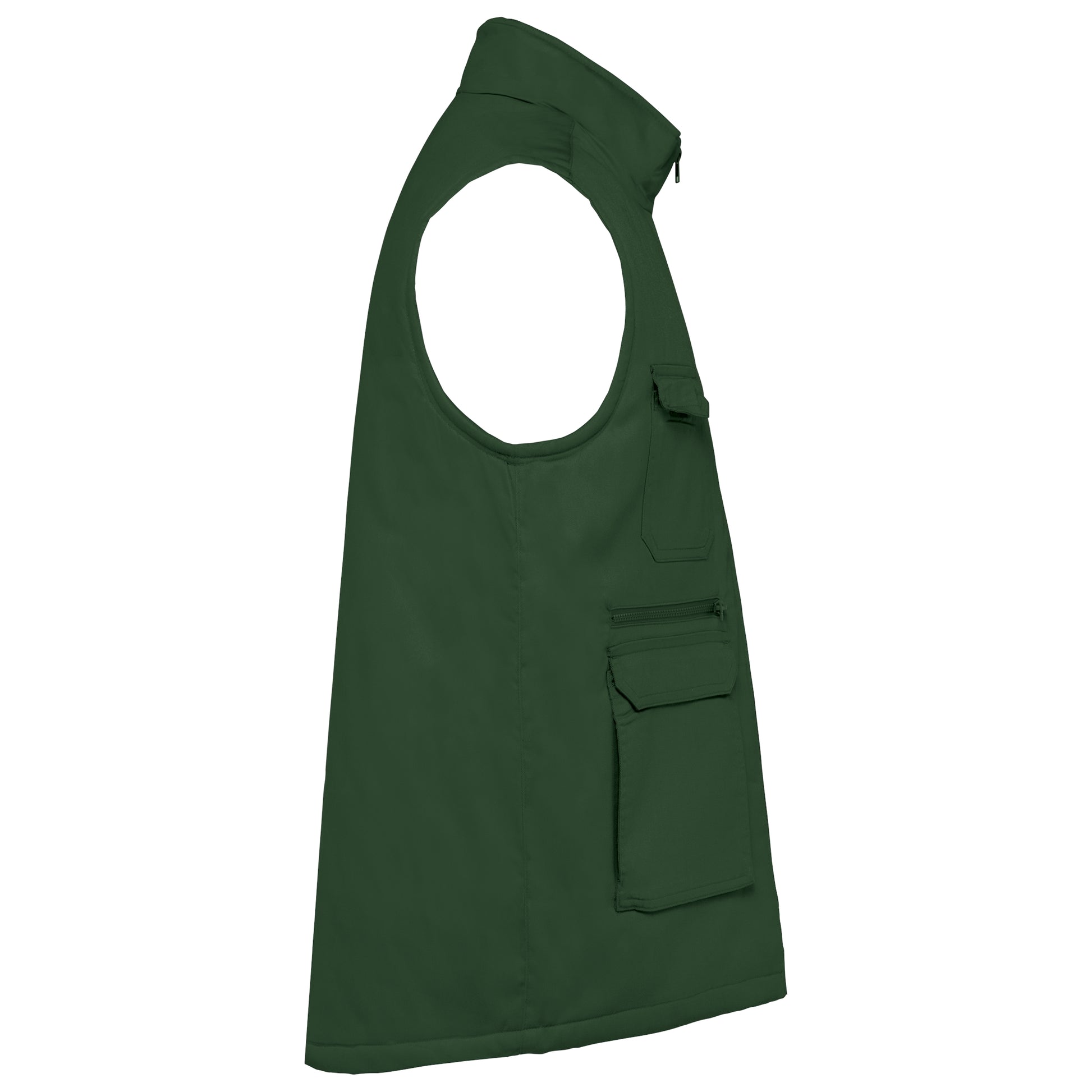 Gewatteerd unisex gilet in polykatoen met veel zakken