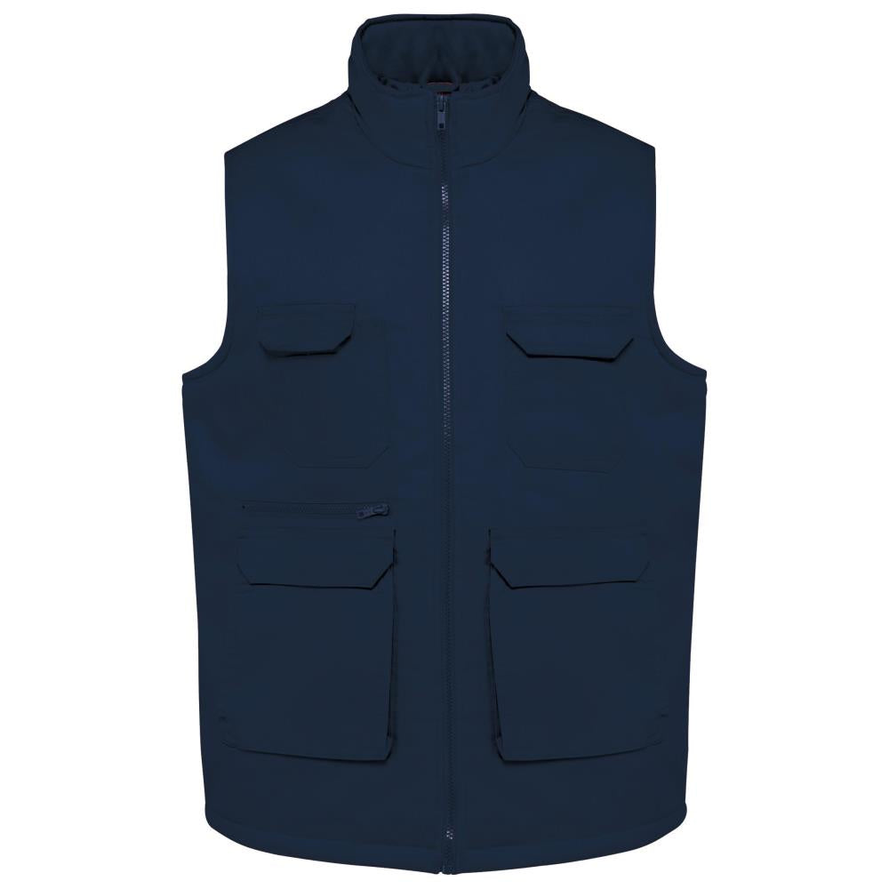 Gewatteerd unisex gilet in polykatoen met veel zakken