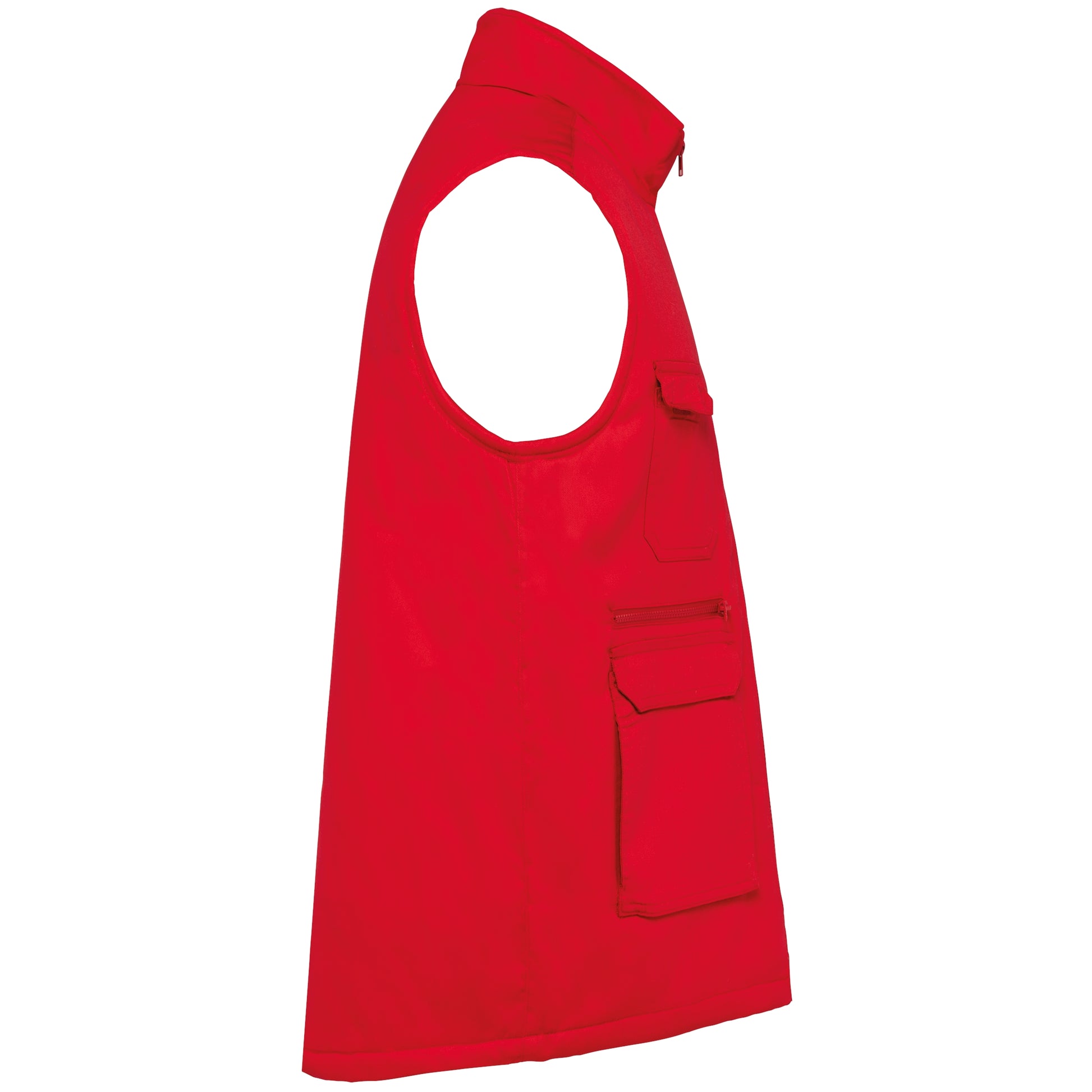 Gewatteerd unisex gilet in polykatoen met veel zakken
