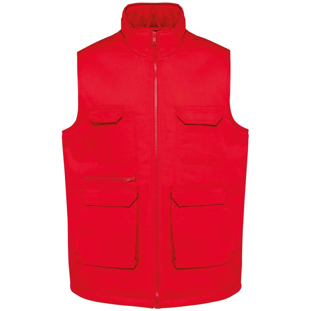 Gewatteerd unisex gilet in polykatoen met veel zakken