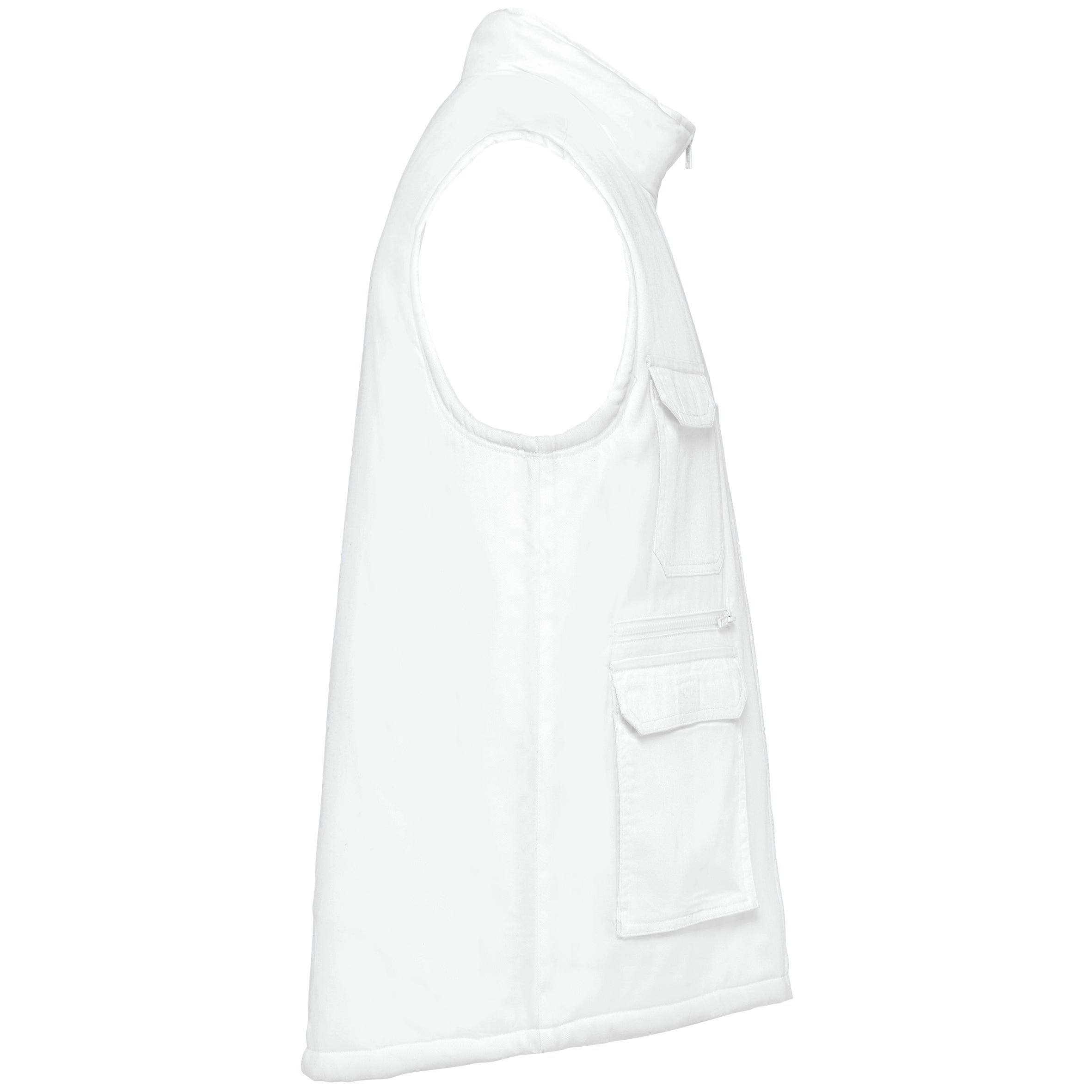 Gewatteerd unisex gilet in polykatoen met veel zakken