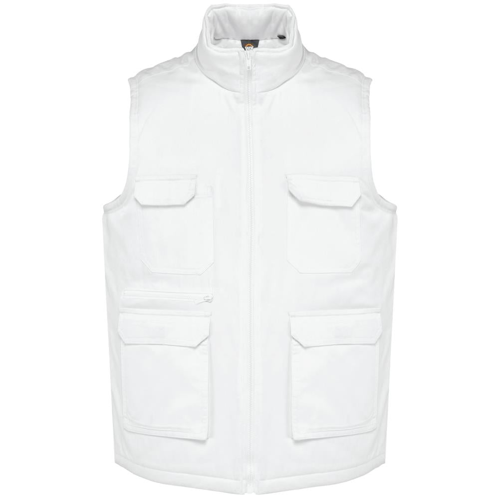 Gewatteerd unisex gilet in polykatoen met veel zakken
