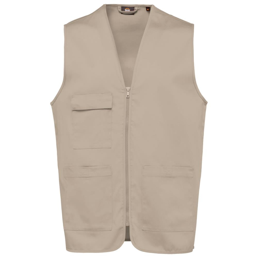 Unisex gilet in polykatoen met veel zakken