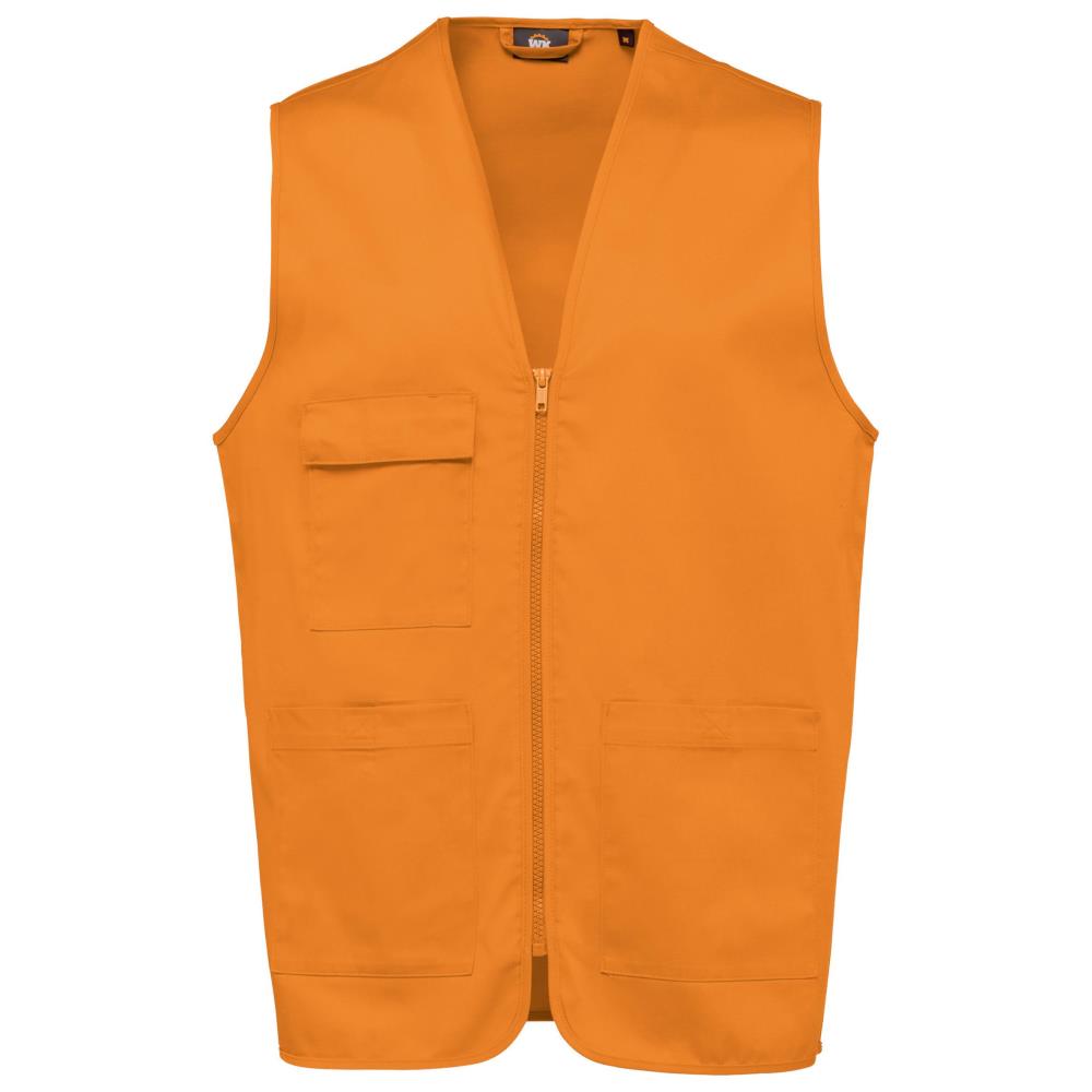 Unisex gilet in polykatoen met veel zakken