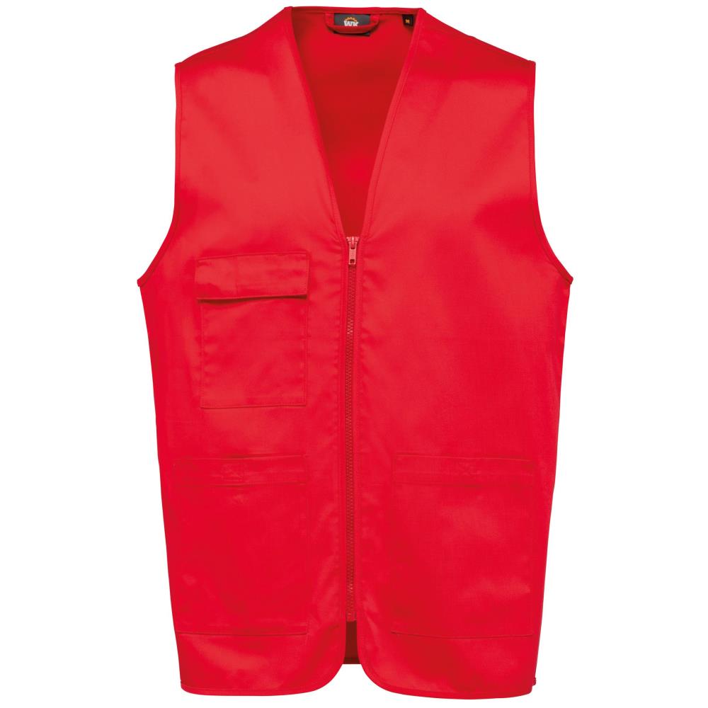 Unisex gilet in polykatoen met veel zakken