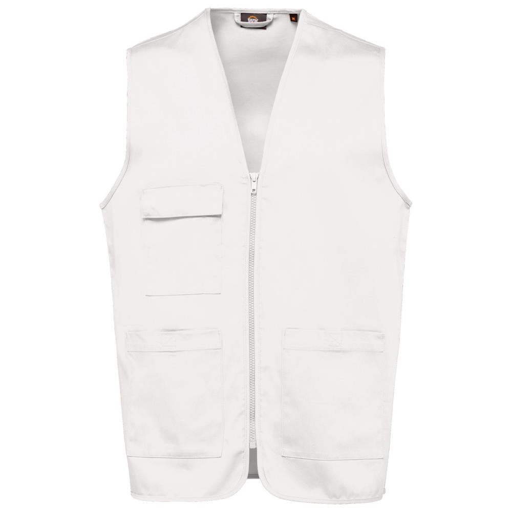 Unisex gilet in polykatoen met veel zakken