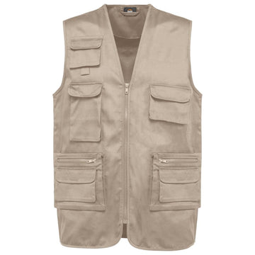 Gevoerd unisex gilet in polykatoen met veel zakken