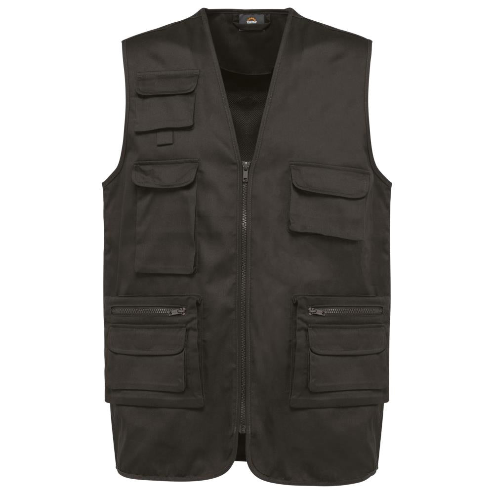 Gevoerd unisex gilet in polykatoen met veel zakken
