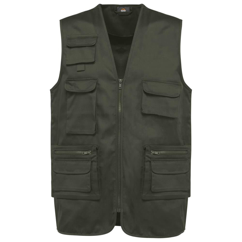 Gevoerd unisex gilet in polykatoen met veel zakken