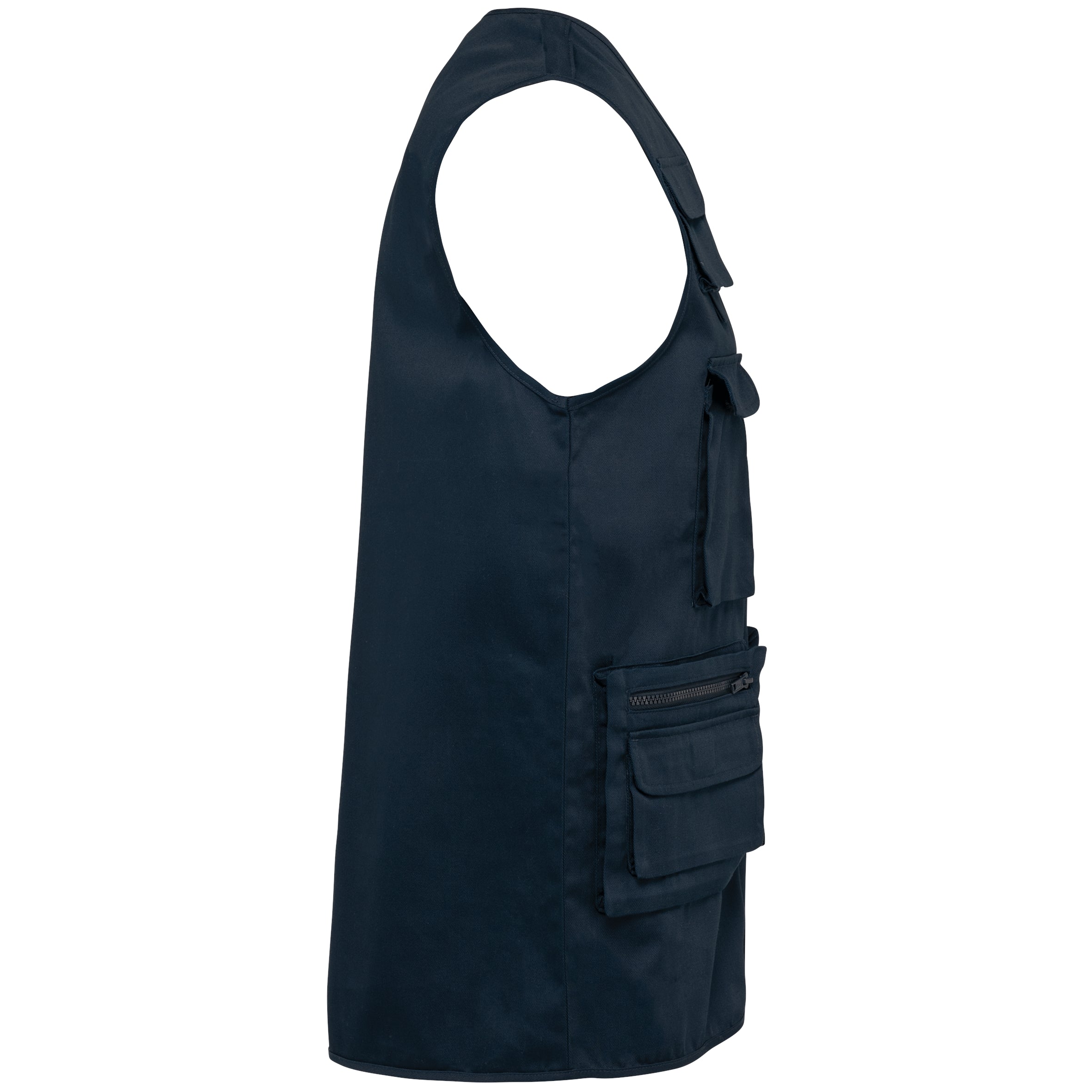 Gevoerd unisex gilet in polykatoen met veel zakken