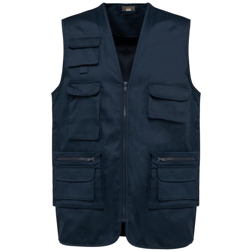 Gevoerd unisex gilet in polykatoen met veel zakken
