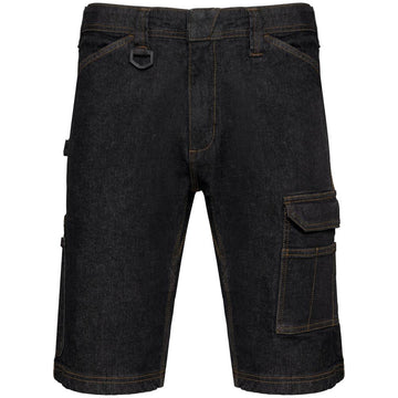 Denim herenbermuda met meerdere zakken