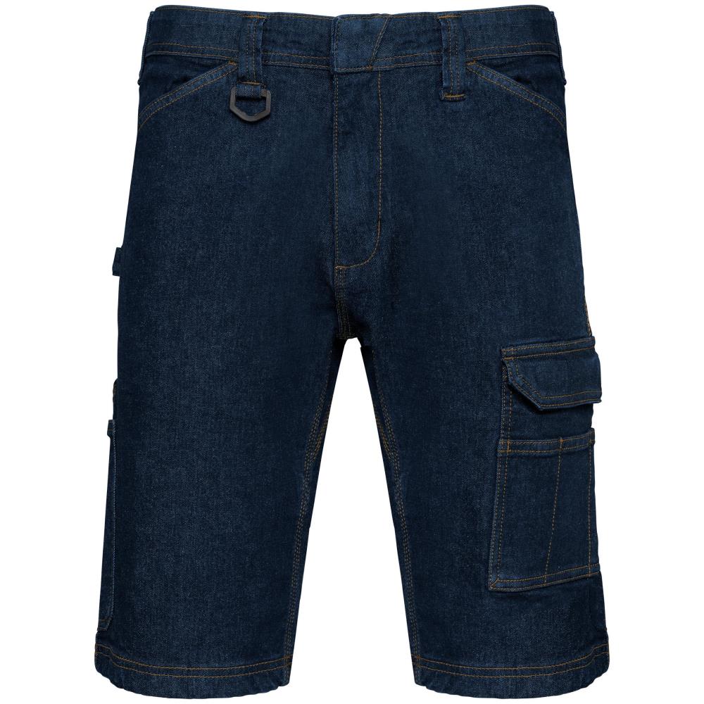 Denim herenbermuda met meerdere zakken