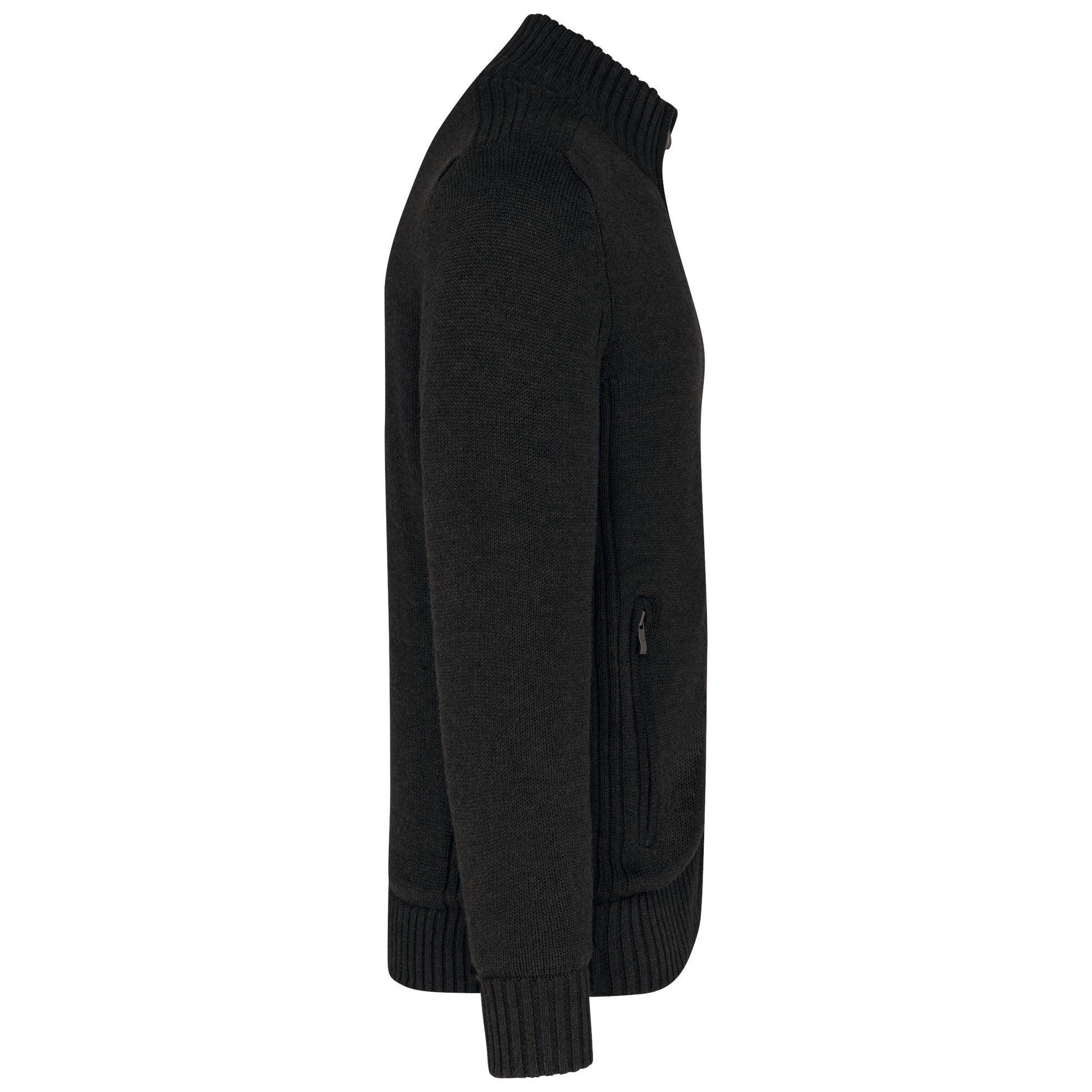 Met fleece gevoerde herencardigan.